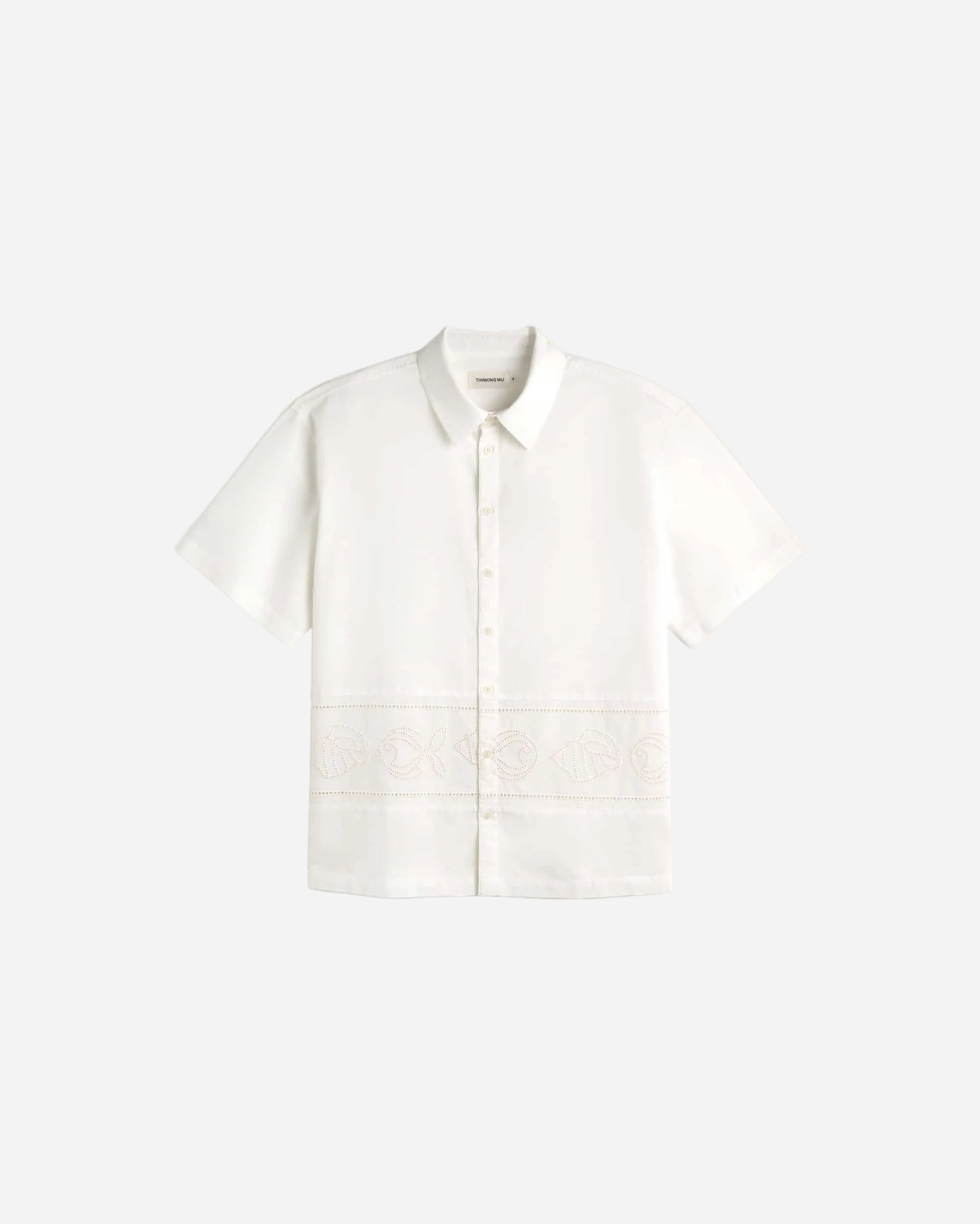 White shirt on a light gray background
