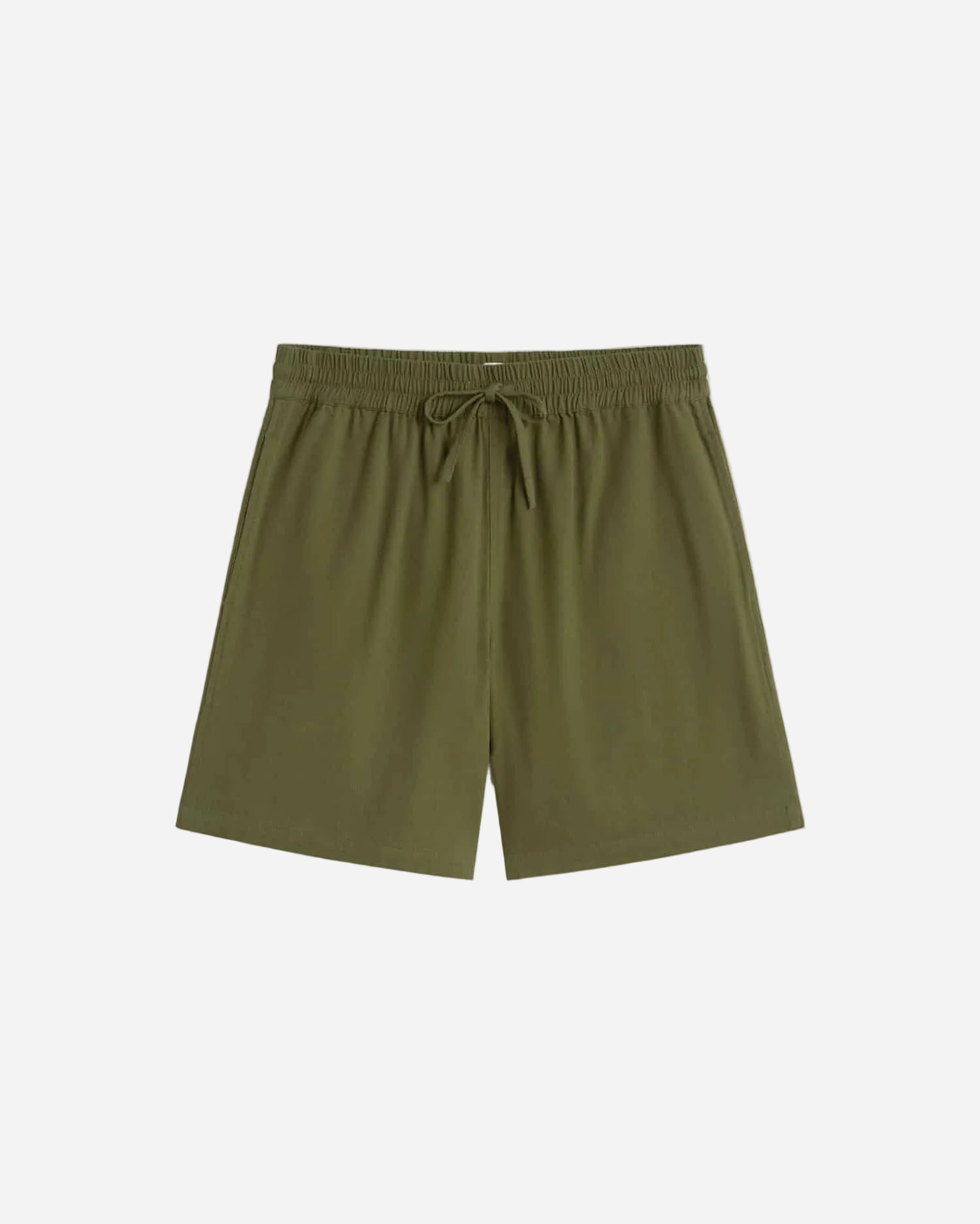 Green shorts on a light gray background