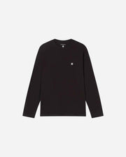 Black long-sleeve shirt on a white background